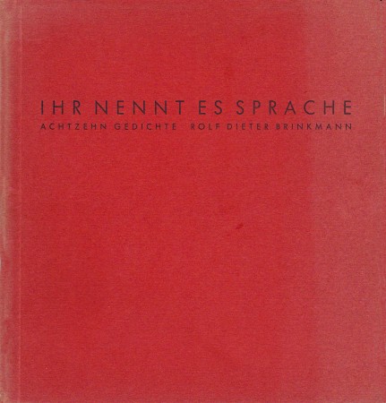 Cover des Gedichtbandes 'Ihr nennt es Sprache' von 1962