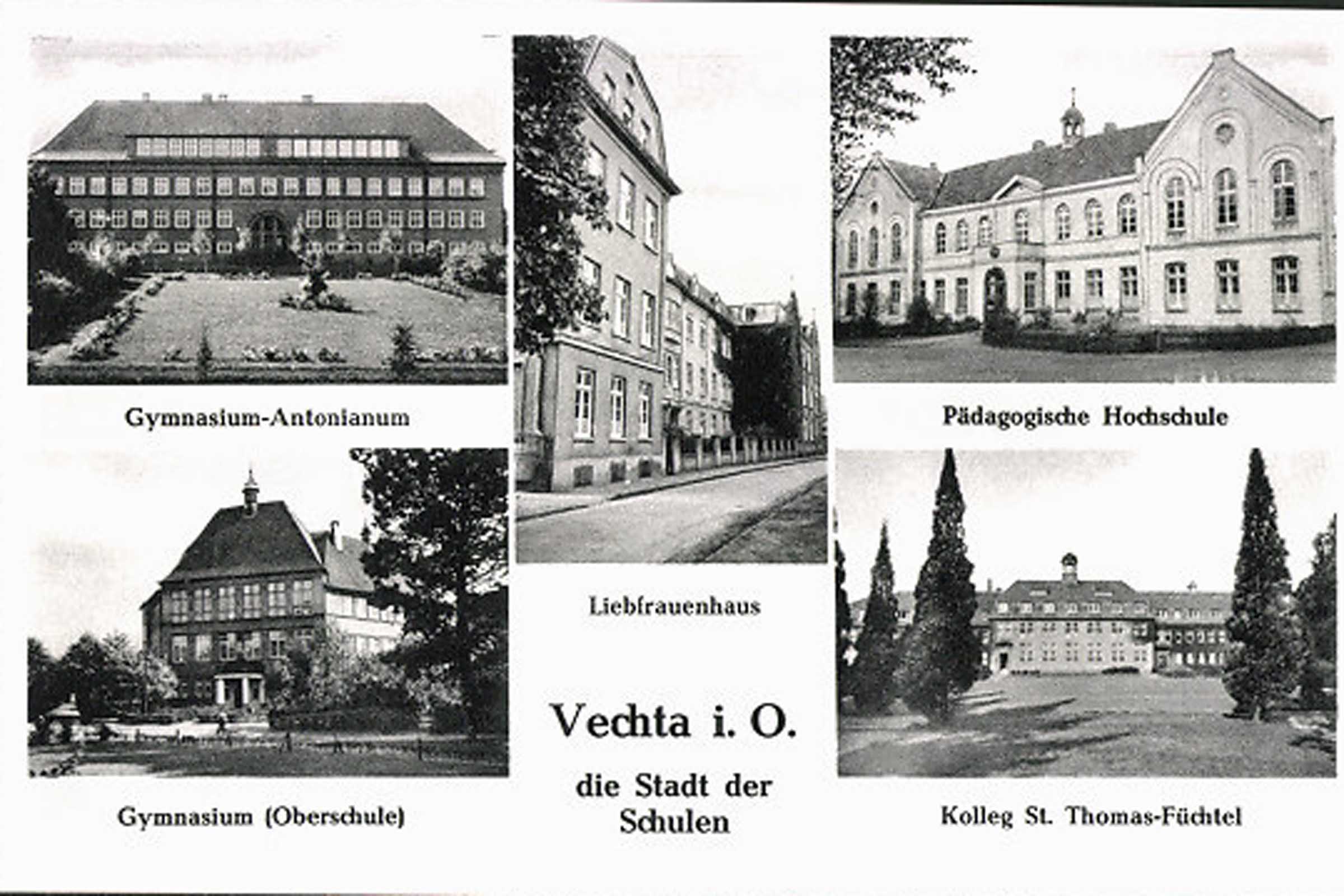 Postkarte: Vechta i.O., Stadt der Schule (1960er Jahre?)