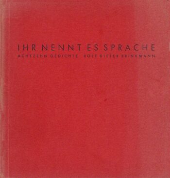 Cover des Gedichtbandes 'Ihr nennt es Sprache' von 1962