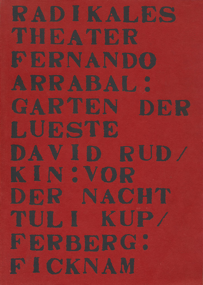 Cover der Anthologie "Radikales Theater <1>" (1969), hrsg. von Ute Nyssen