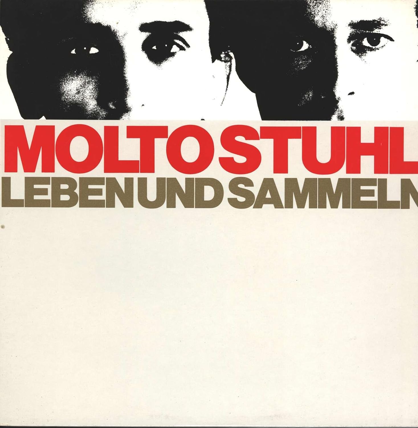 Cover der LP "Leben und Sammeln" (1983) des Musikprojekts Moltostuhl