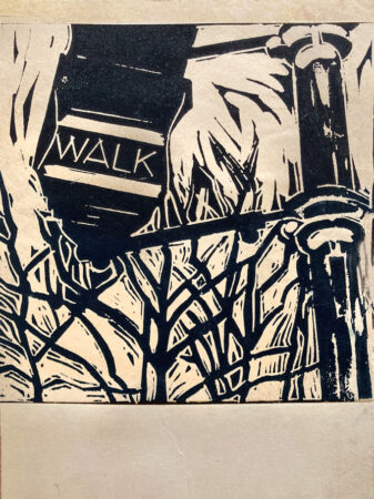 H. John v. Freyend: Beispiel für einen Linolschnitt (1976, nach einem Foto von R. D. Brinkmann)